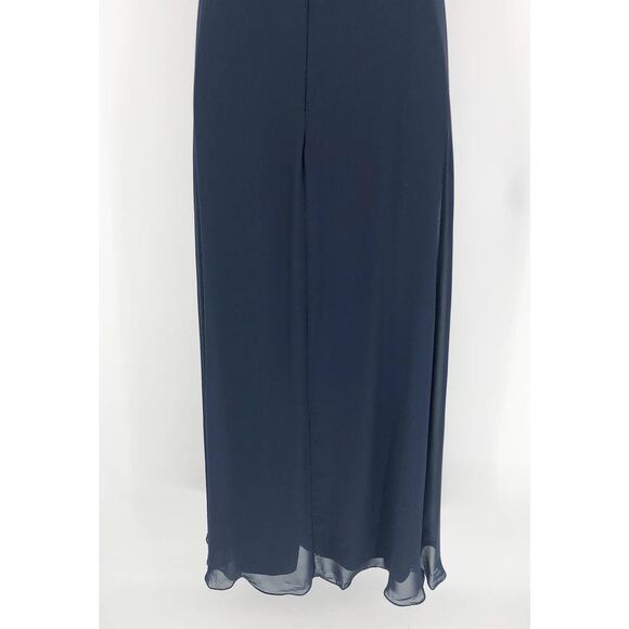 AFTER SIX 1560 Off-the-Shoulder Long Dress 2R Midnight Blue Gown Formal NWOT - Picture 11 of 13